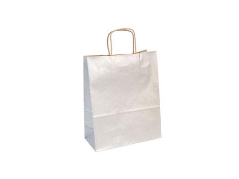 CLAIREFONTAINE Gavepose CF kraft 22x10x27 cm sølv (25) (395711C)