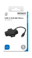 DELTACO USB-C hub, 4x USB-A 480 Mbps, black