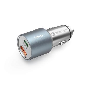HAMA Car Charger USB-C USB-A PD 38W Metal (00201639)