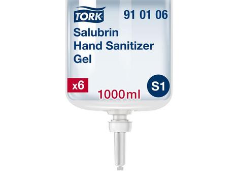 TORK Hånddesinfektion gel S1 Fl/1 ltr Salubrin 70% 910106 (910106)