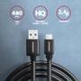 AXAGON BUMM-AM10AB HQ cable Micro USB <-> USB-A, 1m, USB 2.0, 2.4A, ALU, braid, black (BUMM-AM10AB)