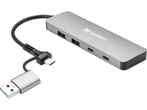 SANDBERG USB-C/A to 2xUSB-A+2xUSB-C Hub (136-64)