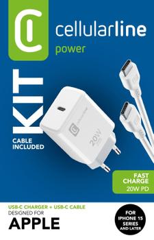 CELLULAR LINE Charger Kit 20W (ACHIPHKITC2CPD20WW)