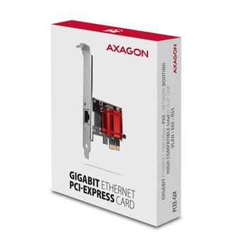 AXAGON PCEE-GIX PCIe - Gigabit Ethernet adapter Intel i210AT, PXE, w. SP & LP (PCEE-GIX)