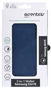 ESSENTIALS Samsung Galaxy S24 FE PU wallet, detachable, 3 cards, blue