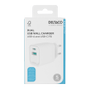 DELTACO USB wall charger, 1x USB-A 18 W, 1x USB-C PD 20 W, white