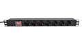 LinkIT 19" Strømskinne 7xCEE 7/4 1m CEE 7/7 m/bryter 16A/3600W 3x2,5 mm²