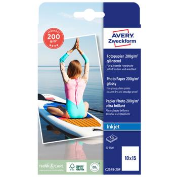 AVERY Fotopapir Glossy Inkjet 200g 10x15 (50) (C2549-20P)
