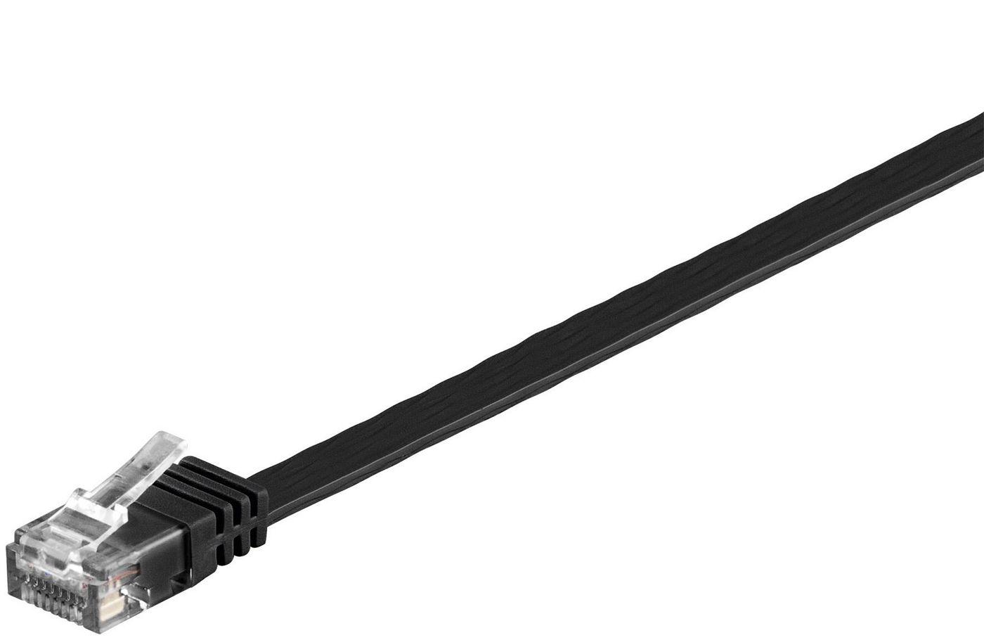 MicroConnect UltraFlat - Nettverkskabel - RJ-45 (hann) til RJ-45 (hann) - 5 m - UTP - CAT 6 - med støvel, flat - svart