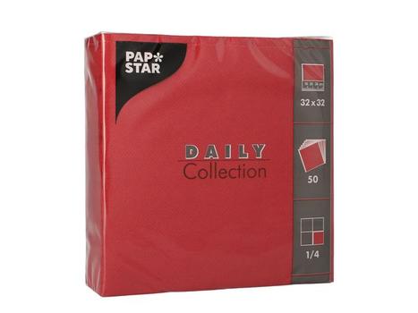 PAPSTAR Serviett DAILY 2L 32x32cm vinrød (50) (89629)