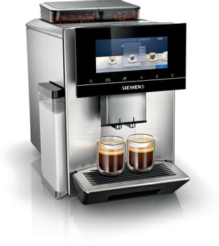 SIEMENS EQ900 Automatisk kaffemaskin TQ907R03 (metallic) Pekskärm, baristaMode,  superSilent,  2 containers,  10 olika profiler (TQ907R03)