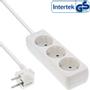 INLINE Socket strip, 3-way earth contact CEE 7/3, white, 1.5m