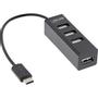 INLINE USB 2.0 4-Port Hub, USB-C male to 4x USB-A female, cable 15cm