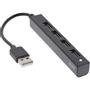 INLINE USB 2.0 4-Port Hub, USB-A male to 4x USB-A female, cable 15cm