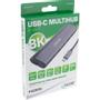INLINE 8-in-1 USB-C Multihub, HDMI, DP, USB 3.2, PD 3.0 100W, MST (33278B)