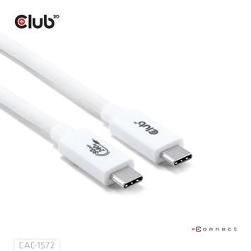 Club 3D USB-C-Kabel 80Gbps PD240W/ 8K240Hz 1.2m hvit (CAC-1572)