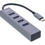 INLINE USB-C 3.2 Multi Hub (4x USB-A 5Gb/s), OTG, aluminium housing