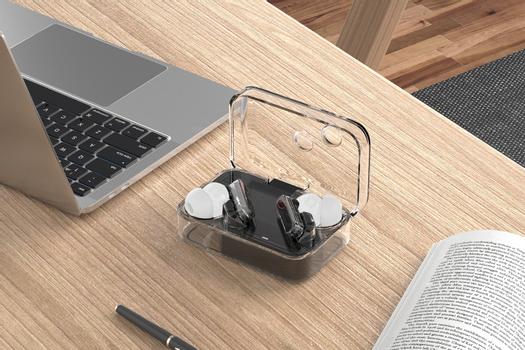 STREETZ Gjennomsiktige True Wireless Earbuds med Dual Mic ENC (T250-BLK)