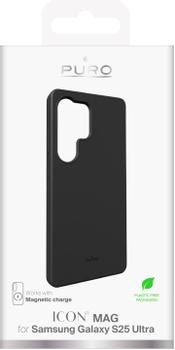 PURO Samsung Galaxy S25 Ultra silicone cover ICON MAG, mag, black (PUSGS25UICONMAGBLK)