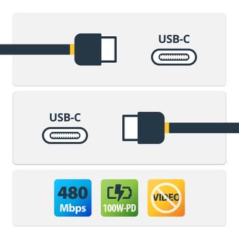STARTECH 2M USB TYPE C CABLE WITH 5A PD - USB 2.0 - USB-IF CERTIFIED CABL (USB2C5C2MW)