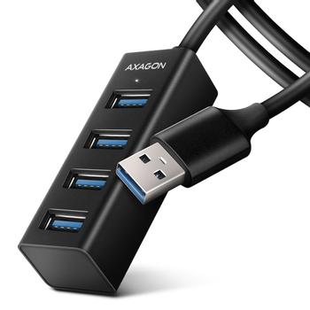 AXAGON HUE-M1AL Schnittstellen-Hub USB 3.2 Gen 1 (3.1 Gen 1) Type-A 5000 Mbit/s Schwarz (HUE-M1AL)