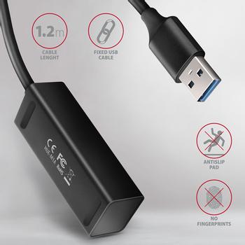 AXAGON HUE-M1AL Schnittstellen-Hub USB 3.2 Gen 1 (3.1 Gen 1) Type-A 5000 Mbit/s Schwarz (HUE-M1AL)