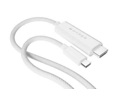 HYPER HyperDrive 4K USB-C to HDMI Cable - White (HD6007WHGL)