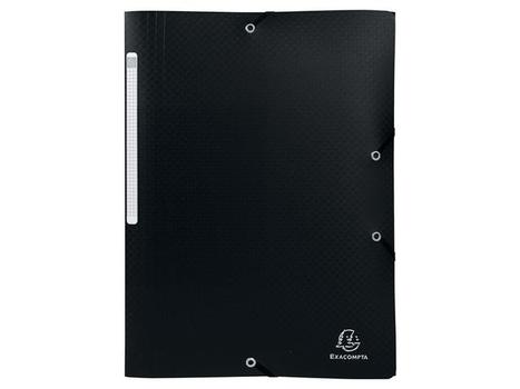EXACOMPTA Strikkmappe EXACOMPTA A4 3 klaff sort (55701E*10)