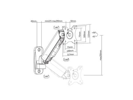 EQUIP 17"-32" Single Monitor  (650136)