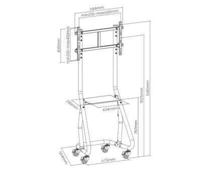 EQUIP 37"-80" Heavy-Duty Tv Cart (650608)