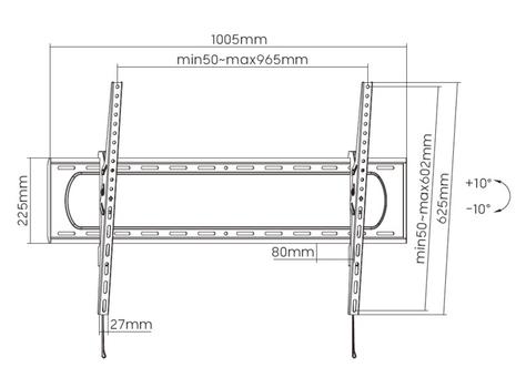 EQUIP 60"-120" Heavy-Duty Tilt Tv (650339)