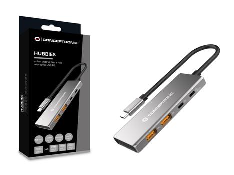 CONCEPTRONIC HUBBIES15G 4-Port USB 3.2 Gen-2 Hub, 10Gbps (HUBBIES15G)