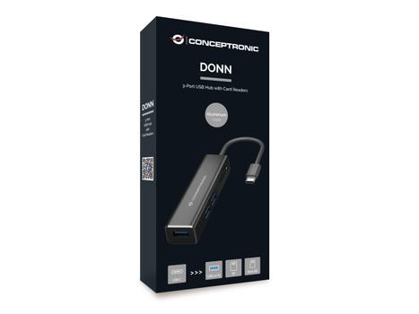 CONCEPTRONIC Donn 3-Port Usb Hub With Card  (DONN08B)