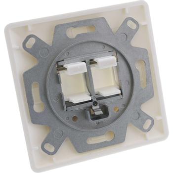 INLINE Frame set for 2x RJ45 Keystone SNAP-In, white RAL9010 (76202Z)