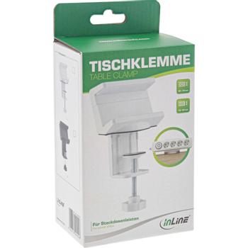 INLINE Table clamp for socket strip, black (23191B)