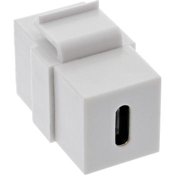 INLINE USB 3.1 Snap-In module, USB-C F/F, white housing (76201W)
