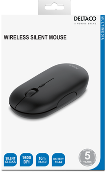 DELTACO mouse, laser, 5 buttons + scroll, USB & PS / 2, black / blue (MS-803)