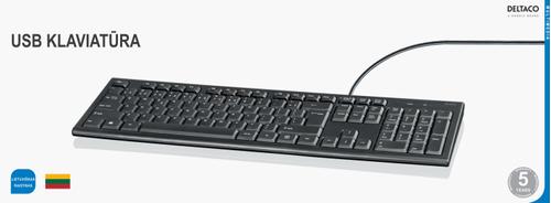 DELTACO Wired keyboard, Lithuanian layout, black (TB-626-LT)