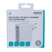 Deltaco 130W GaN-lader- 3x USB-C