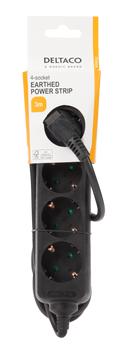 DELTACO outlet 4xCEE 7/3 1xCEE 7/7 3m black (GT-0421)