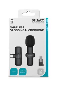 DELTACO Wireless Vlogging microphone USB-C/ Lightning single pack (VLOG-100)