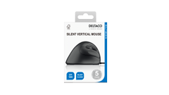 DELTACO Silent Wired Vertical Office Mouse, 4 buttons, 1000-1600 DPI