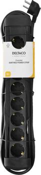 DELTACO outlet 8xCEE 7/3 outlets, 1xCEE 7/7, 5m kabel, black (GT-0803)