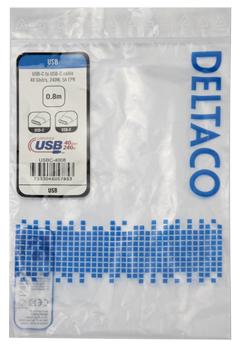 DELTACO USB4 gen3, USB-C - USB-C, 5A EPR, black, 0,8m (USBC-4008)