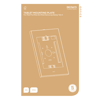 DELTACO OFFICE Wall mountable mounting plate for tablets, anti-theft (ARM-0502)