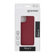 ESSENTIALS iPhone 15 sand bursted back cover, burgundy