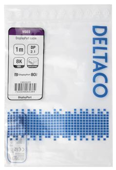 DELTACO DisplayPort cable, DP 2.1, DP80, 1m (DP80-1010)