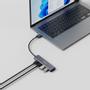DELTACO USB-A hub, 4x USB-A female, 5 Gbps, aluminum, grey