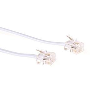 ACT White 1 meter flat telephone cable with RJ11 connectors (TD5401)