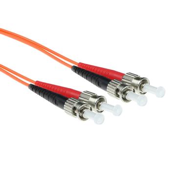 ACT 0.5 meter LSZH Multimode 62.5/125 OM1 fiber patch cable duplex with ST connectors (RL1000)